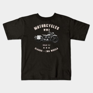 Indian 741 Retro Vintage Motorcycle WW2 Kids T-Shirt